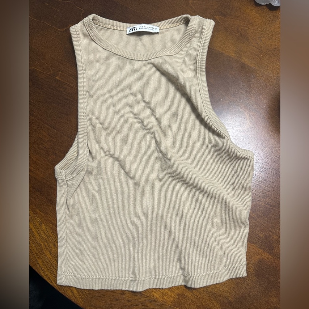 ZARA “Crop Rib Halter Top”